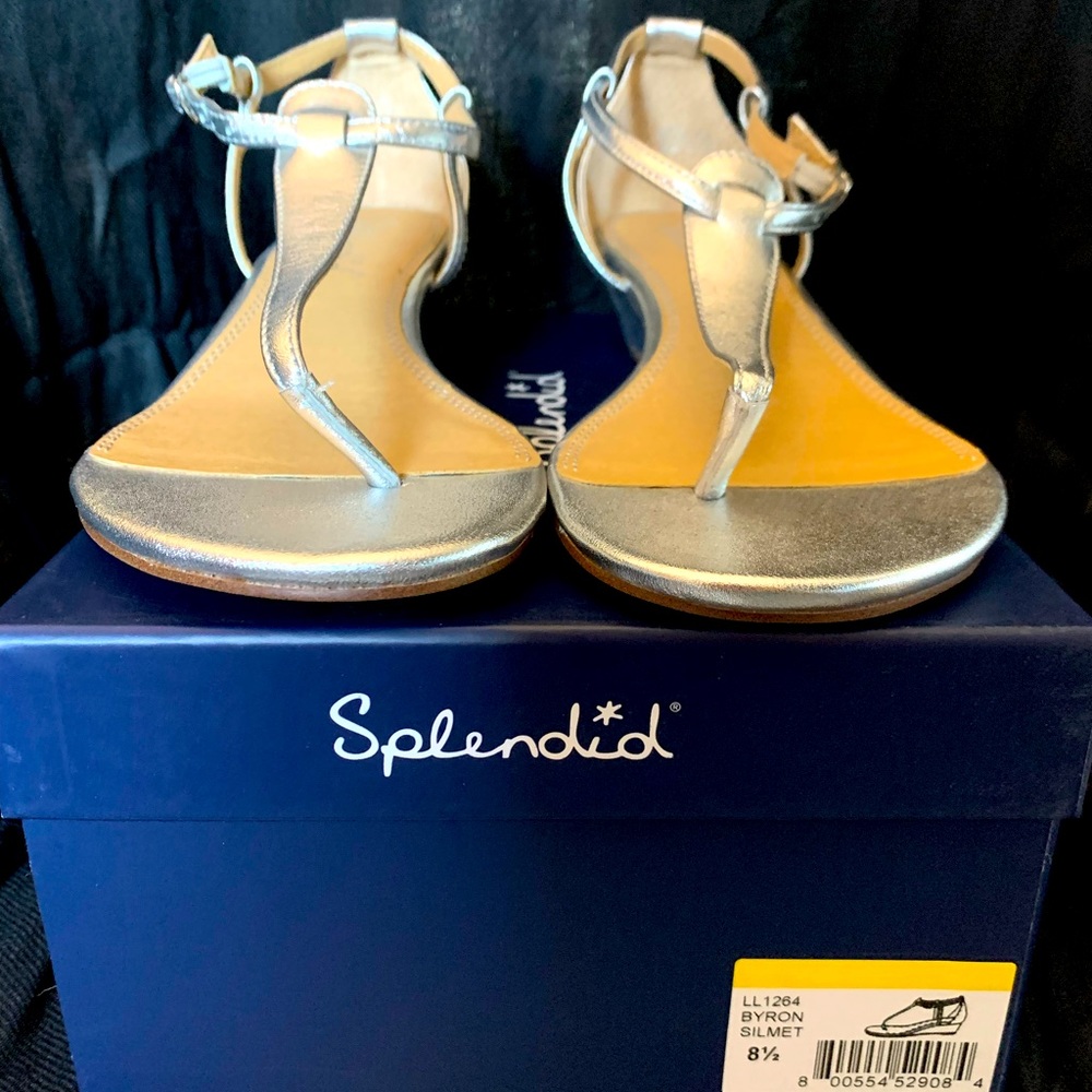 Splendid Byron Silver Wedge Sandal, Size 8.5